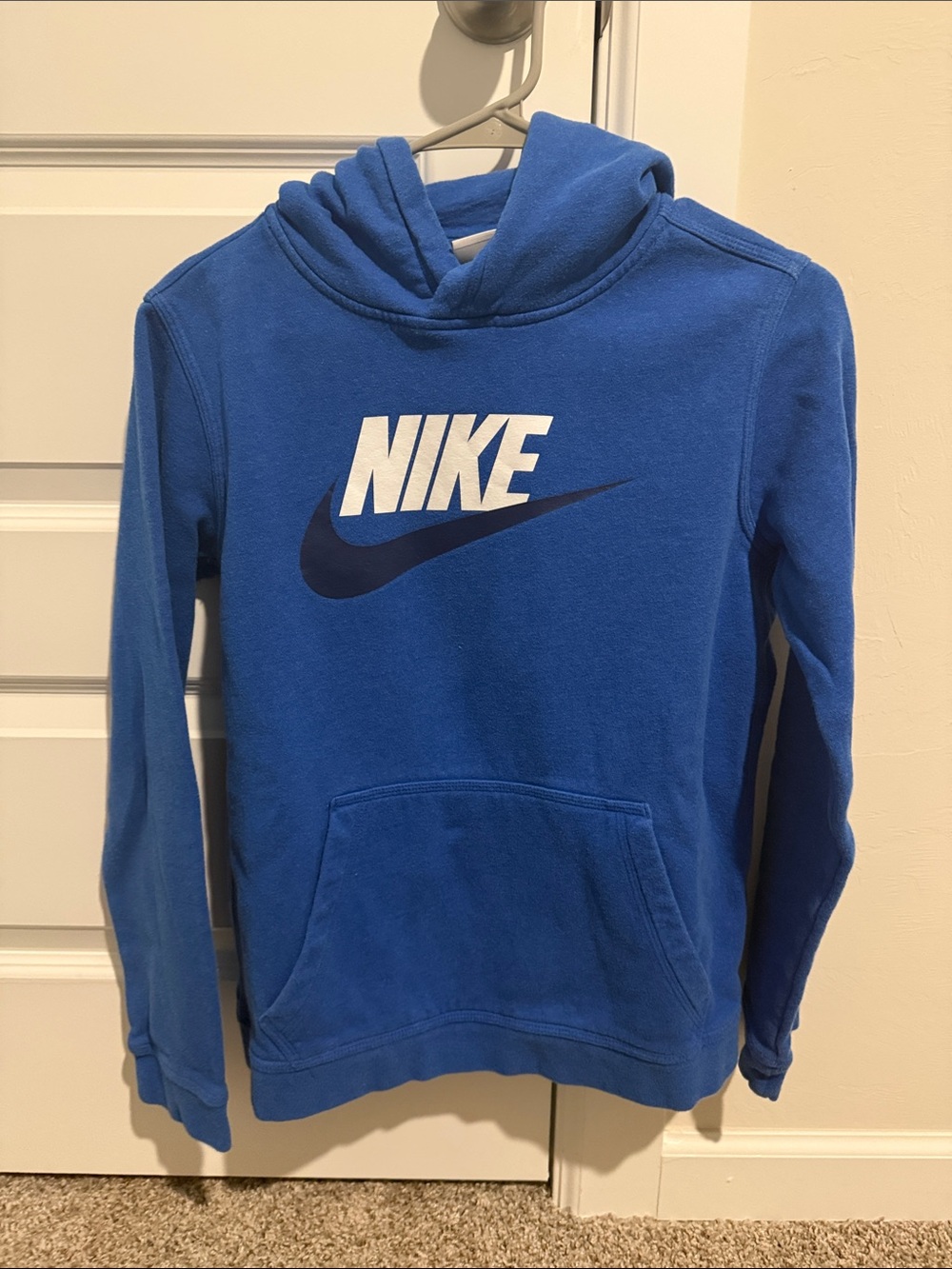 Nike Royal Blue Hoodie with White Logo
